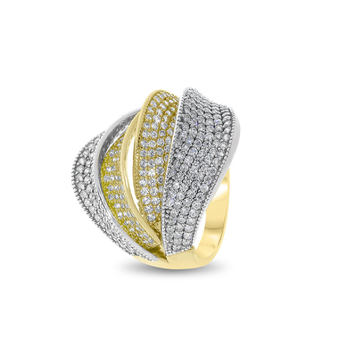 14K sárga és fehér arany gyűrű (AU1734)