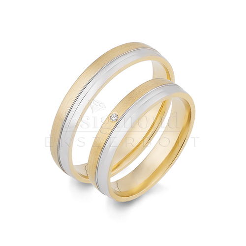 14 karátos sárga- és fehérarany karikagyűrű V401/SF