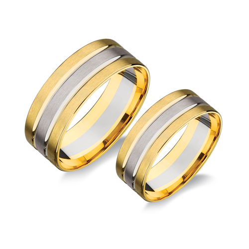 14 karátos sárga- és fehérarany karikagyűrű H803/SFS