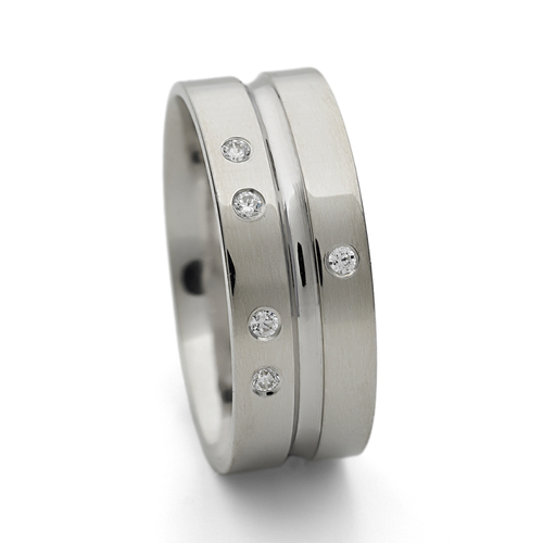 14 karátos fehérarany karikagyűrű S52