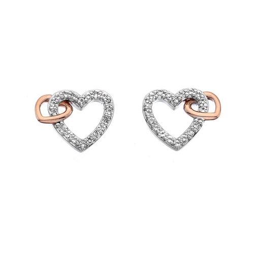 ezüst szív fülbevaló, hot diamonds