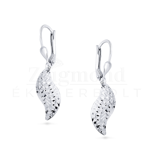 14K fehér arany lógós fülbevaló