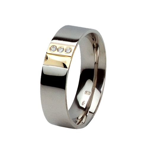 14 karátos sárga- és fehérarany karikagyűrű E533