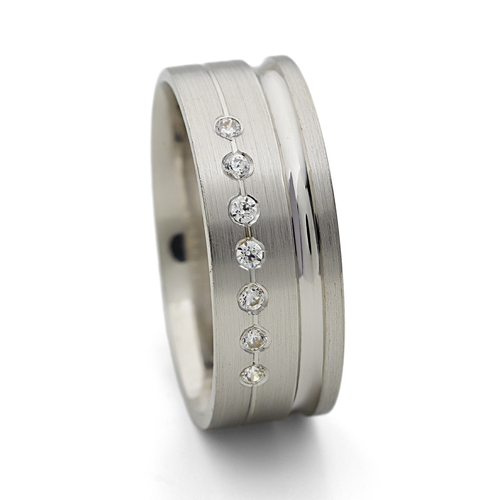 14 karátos fehérarany karikagyűrű S31