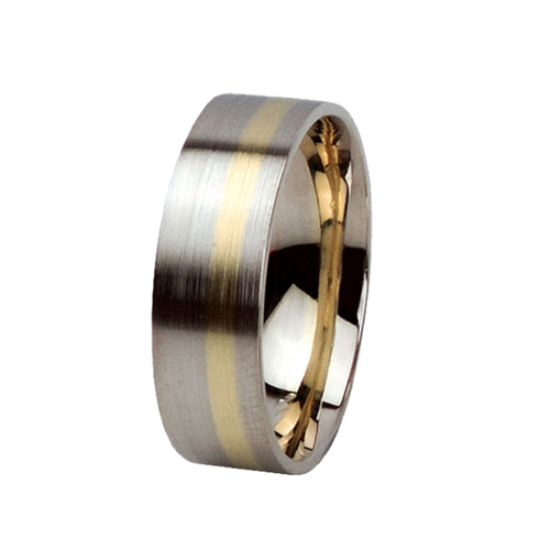 14 karátos sárga- és fehérarany karikagyűrű E601