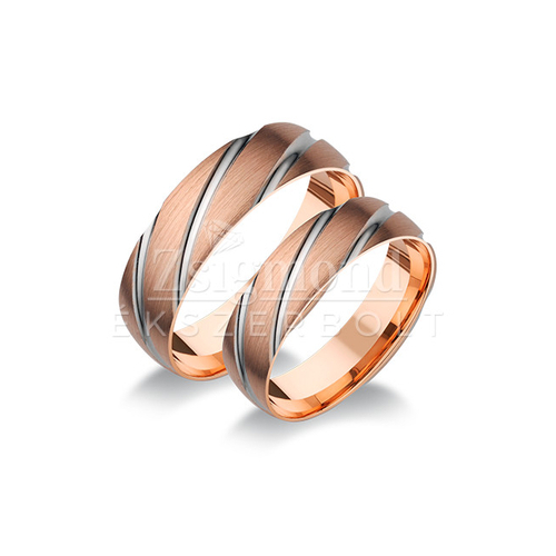 14 karátos fehér- és rozéarany karikagyűrű A936