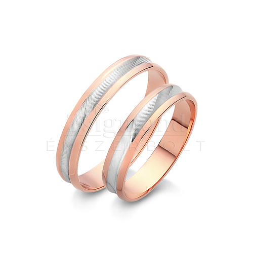 14 karátos rozé- és fehérarany karikagyűrű M1141 VFV