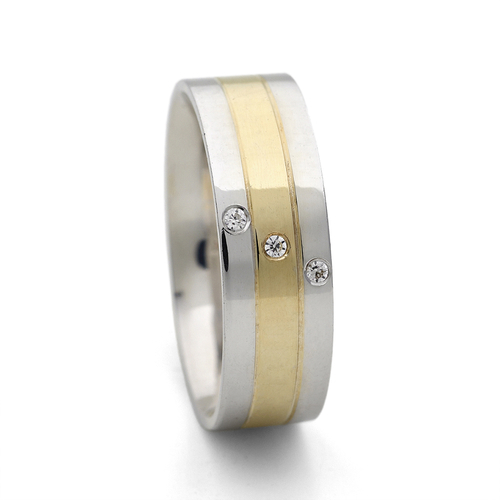 14 karátos sárga- és fehérarany karikagyűrű S14