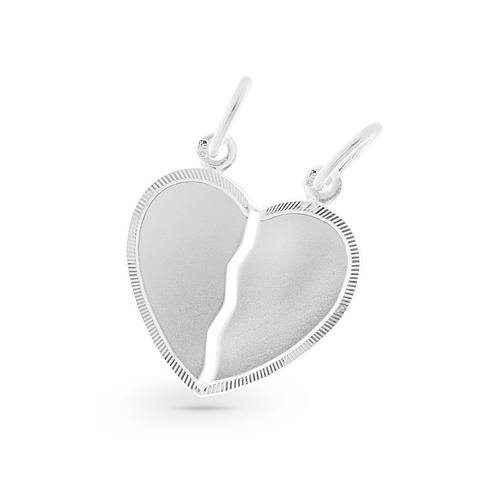 Ezüst gravírozható, törhető szív medál - 20 x 15 mm (AG30204)