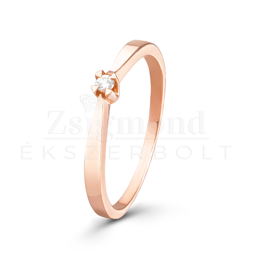 14K rozé arany gyémánt gyűrű