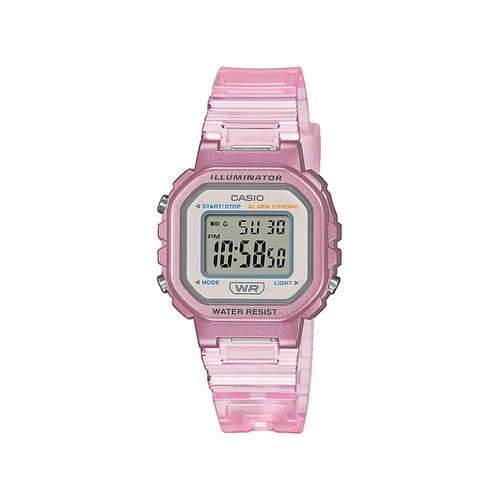 átlátszó rózsaszín szíjas casio óra