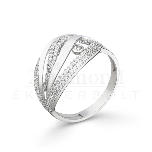 fehér arany köves gyűrű