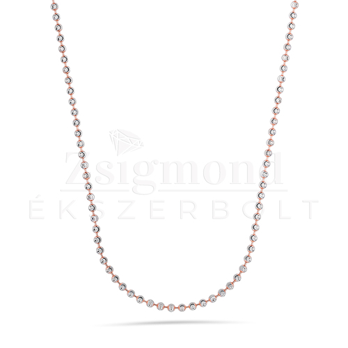 Ezüst lánc rozé aranyozással - 45 cm / 3 mm (AG30276)