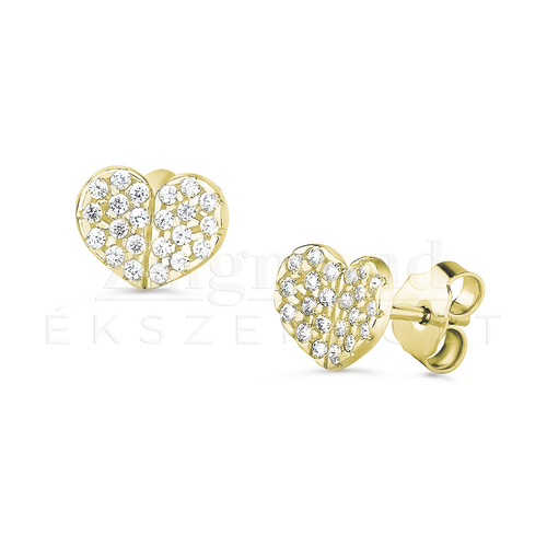 14K sárga arany szíves fülbevaló