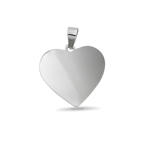Ezüst gravírozható szív medál - 27 x 22 mm (AG27980)
