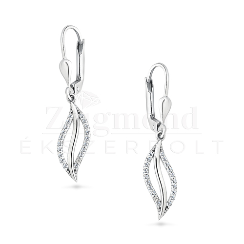 fehér arany lógós fülbevaló