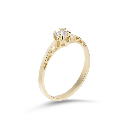 14 karátos arany eljegyzési gyűrű - PP33s (AU14174)