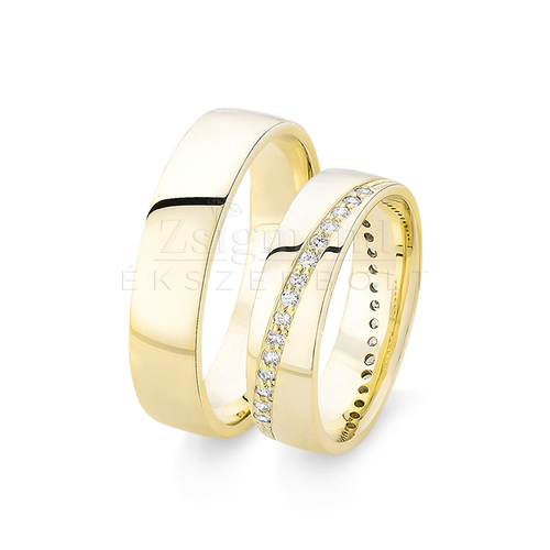 14K sárga arany köves karikagyűrű