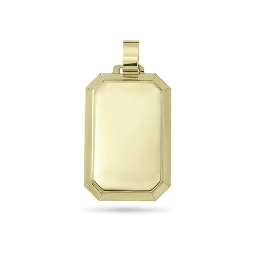 14 karátos arany gravírozható fazettált téglalap medál - 30 x 14 mm (AU14092)