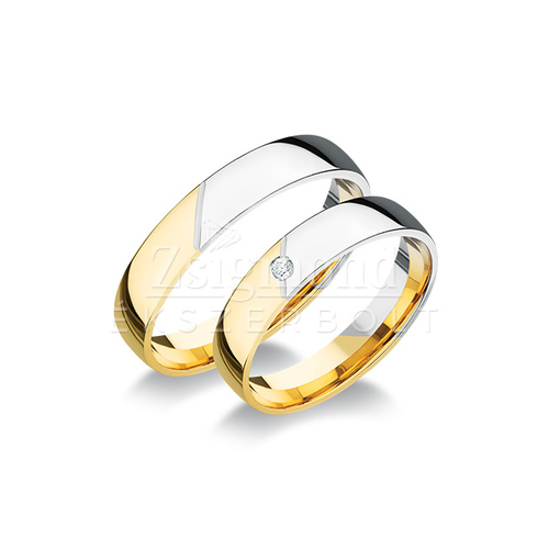 14 karátos sárga- és fehér -arany karikagyűrű RA6000