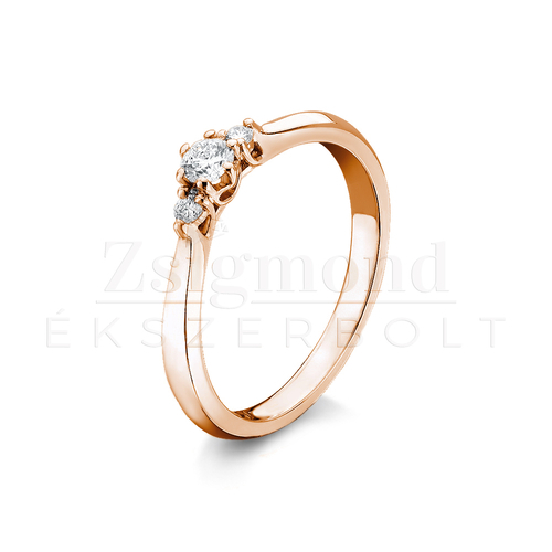14K rozé arany gyémánt gyűrű