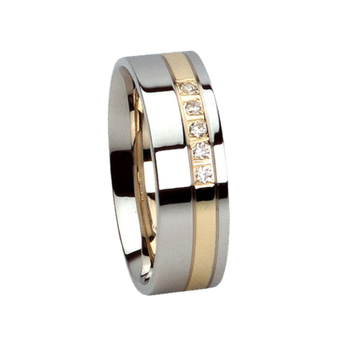14 karátos sárga- és fehérarany karikagyűrű E729FS
