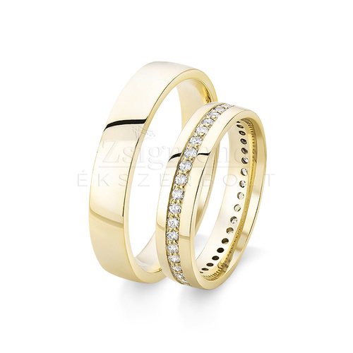 14K sárga arany köves karikagyűrű