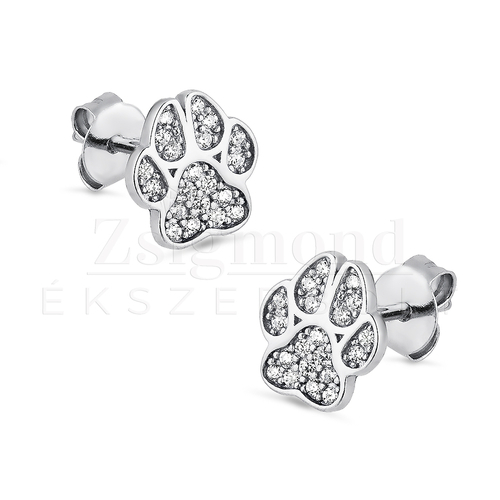 ezüst mancs fülbevaló