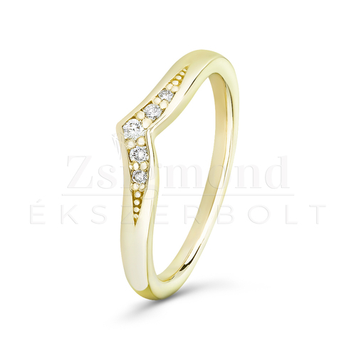 14K sárga arany eljegyzési gyűrű gyémánttal