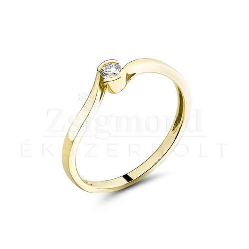 14 karátos arany eljegyzési gyűrű gyémánttal (AU10526)