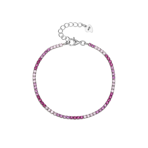 925 ezüst pink köves női karkötő