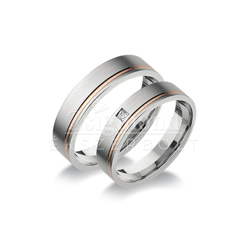 14 karátos fehér- és rozéarany karikagyűrű R348