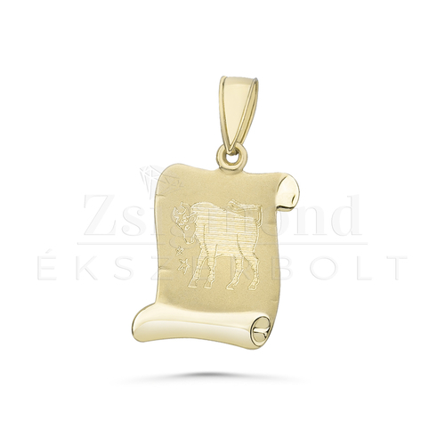 arany horoszkóp pergamen medál bika