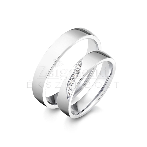 14 karátos fehérarany karikagyűrű V412/F