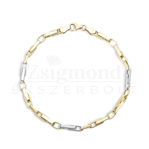 14K sárga és fehér arany férfi karkötő