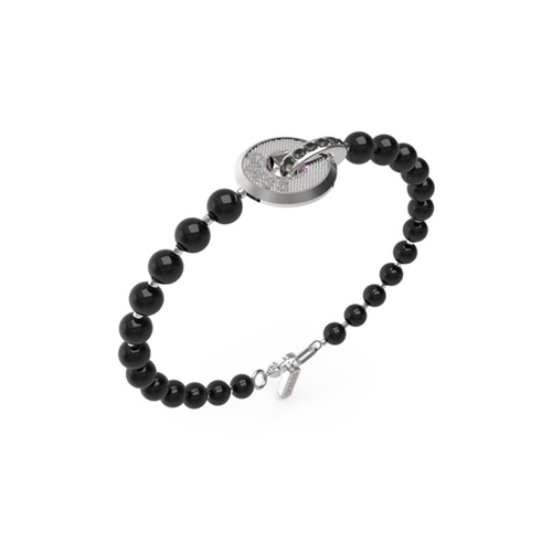 guess unisex karkötő onyx gyöngyökkel