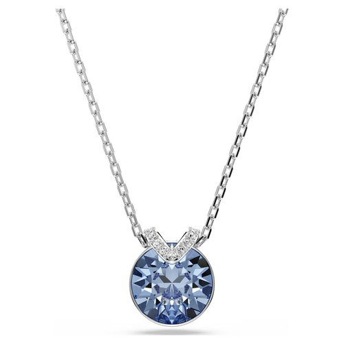 kéék köves swarovski medál és lánc