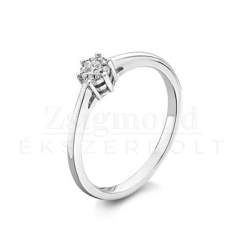 14 karátos fehérarany eljegyzési gyűrű gyémánttal (AU12639)
