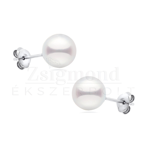 14K fehér arany tenyésztett gyöngy fülbevaló