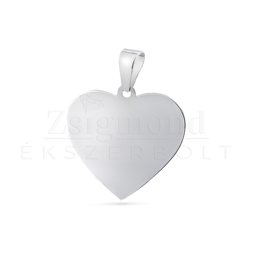 Ezüst gravírozható szív medál - 27 x 22 mm (AG27980)
