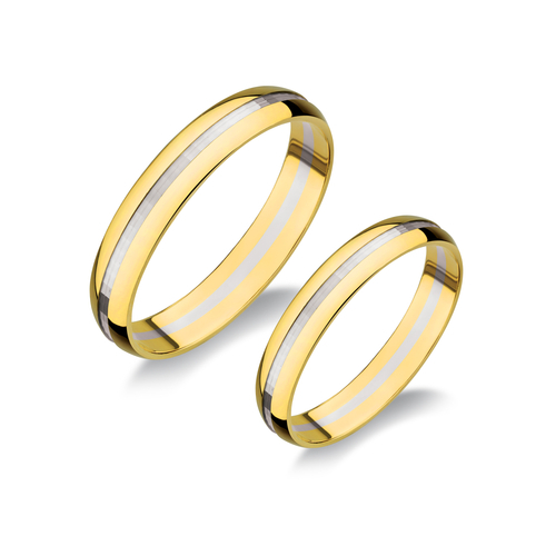 14 karátos sárga- és fehérarany karikagyűrű AC203/1
