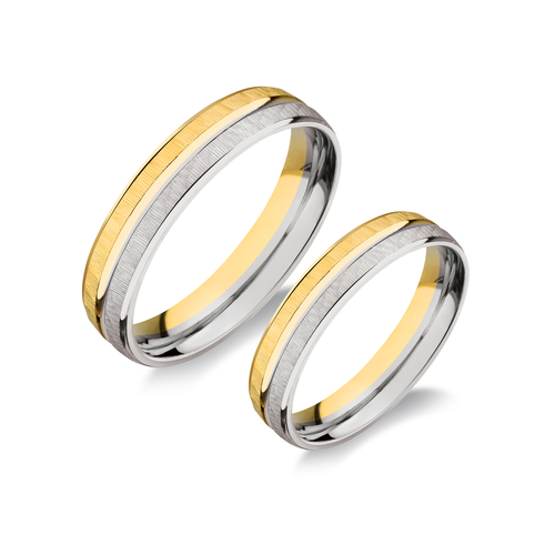 14 karátos sárga- és fehérarany karikagyűrű H568/SF