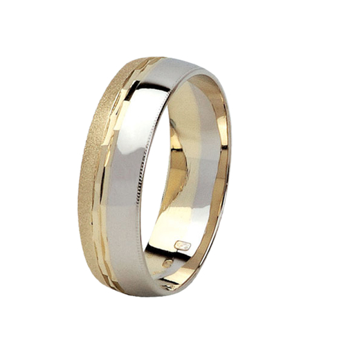 14 karátos sárga- és fehérarany karikagyűrű SF212