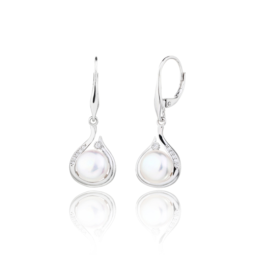 925 ezüst patentzáras gyöngy fülbevaló