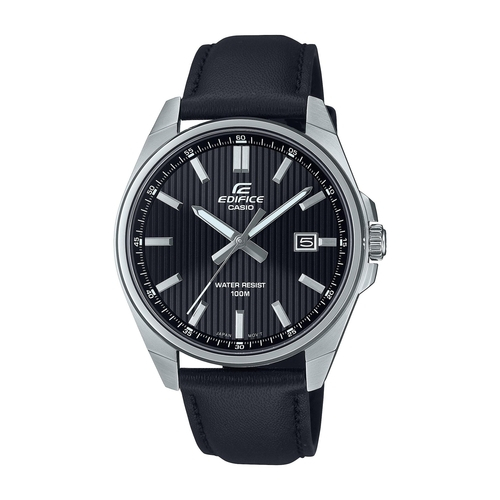 fekete bőr szíjas casio óra, EFV-150L-1AVUEF