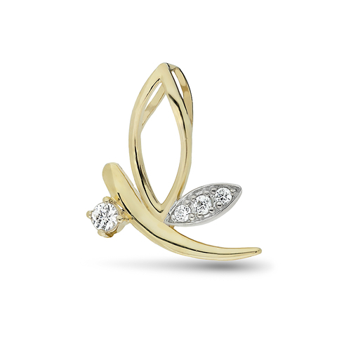 14 karátos sárga- és fehérarany lepke medál (AU6179)