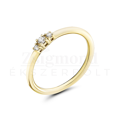 14 karátos arany eljegyzési gyűrű gyémánttal (AU9796)