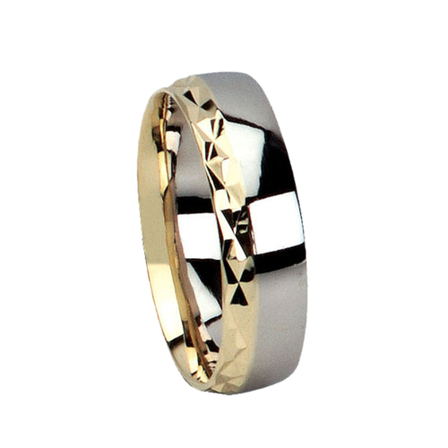 14 karátos sárga- és fehérarany karikagyűrű E530