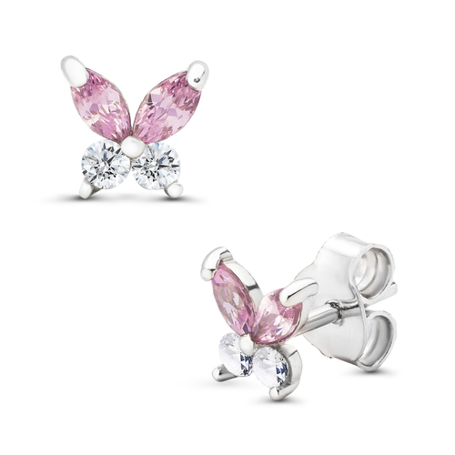 14 karátos fehérarany pillangó fülbevaló