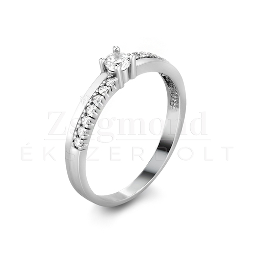 14 karátos fehérarany eljegyzési gyűrű - PP13f (AU13775)